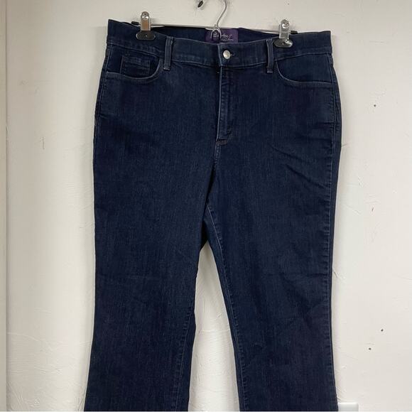 NYDJ Dark Wash Womens High Rise Bootcut Jeans Womens 16 Blue Studded Pocket Boho - Picture 2 of 11